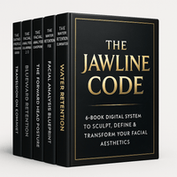 Image of The Jawline Code book series, a 6-book digital system to sculpt and define facial aesthetics.