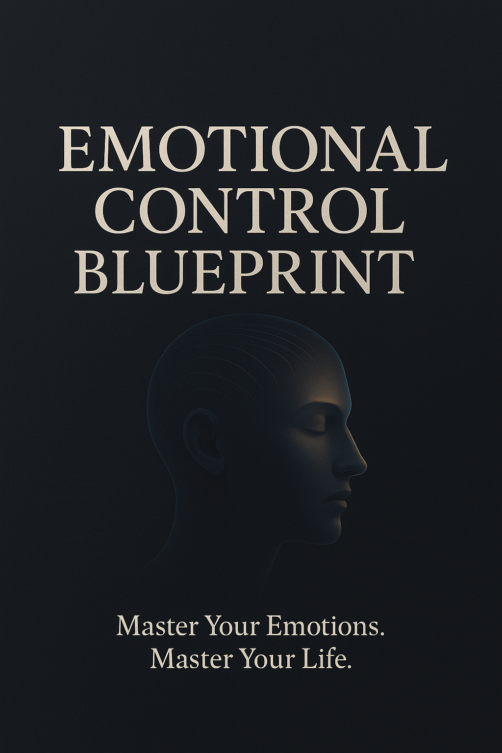 Emotional Control Blueprint™ cover art, featuring a silhouette and motivational text about emotional mastery.