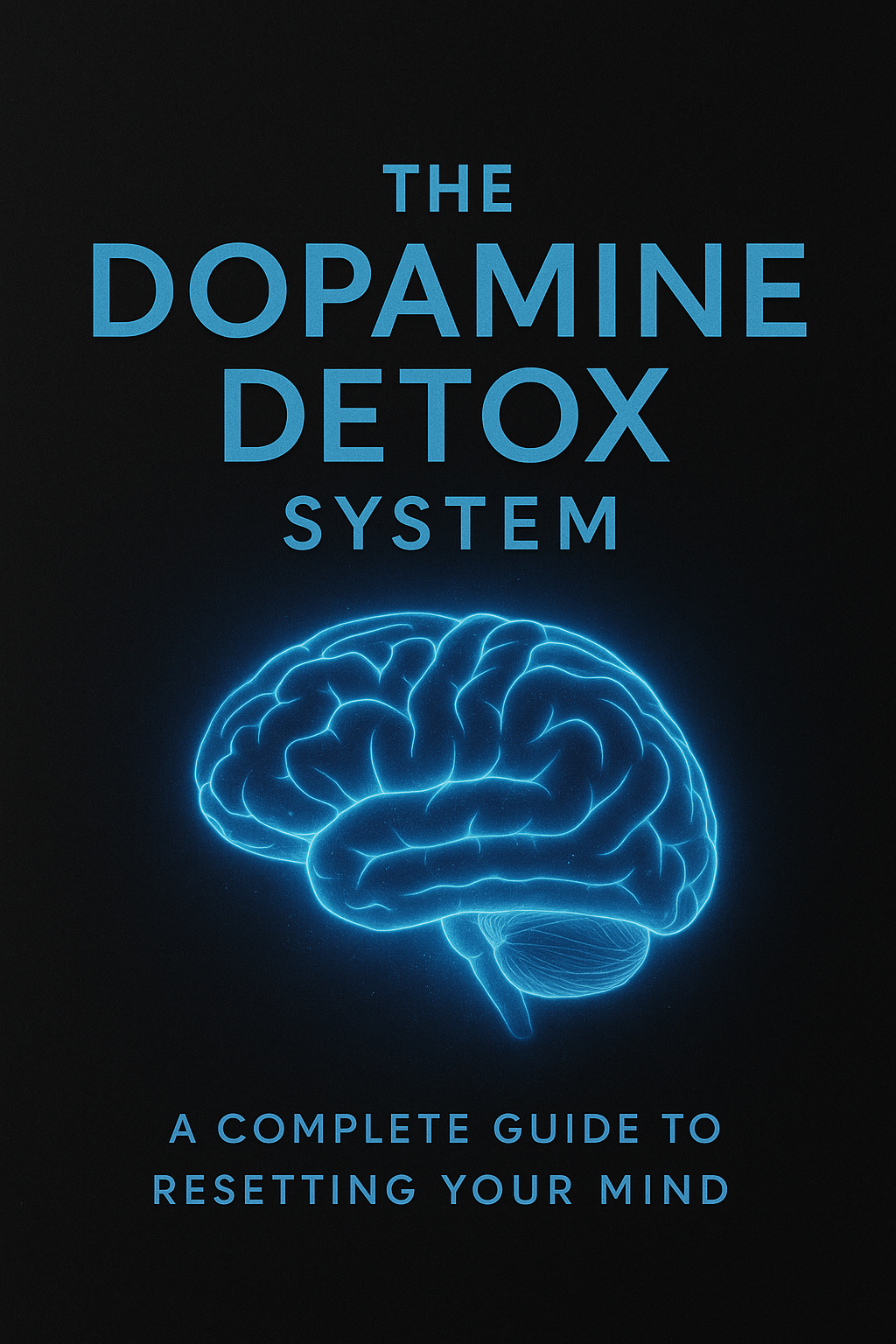 Cover of The Dopamine Detox System featuring a glowing brain and text about resetting your mind.