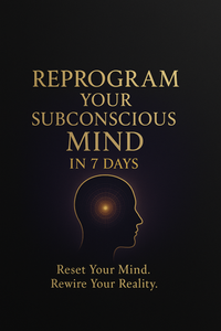 Reprogram Your Subconscious Mind graphic promoting a 7-day internal transformation system to reset and rewire your mind.