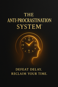 Image featuring The Anti-Procrastination System™ logo with a clock and the phrase 