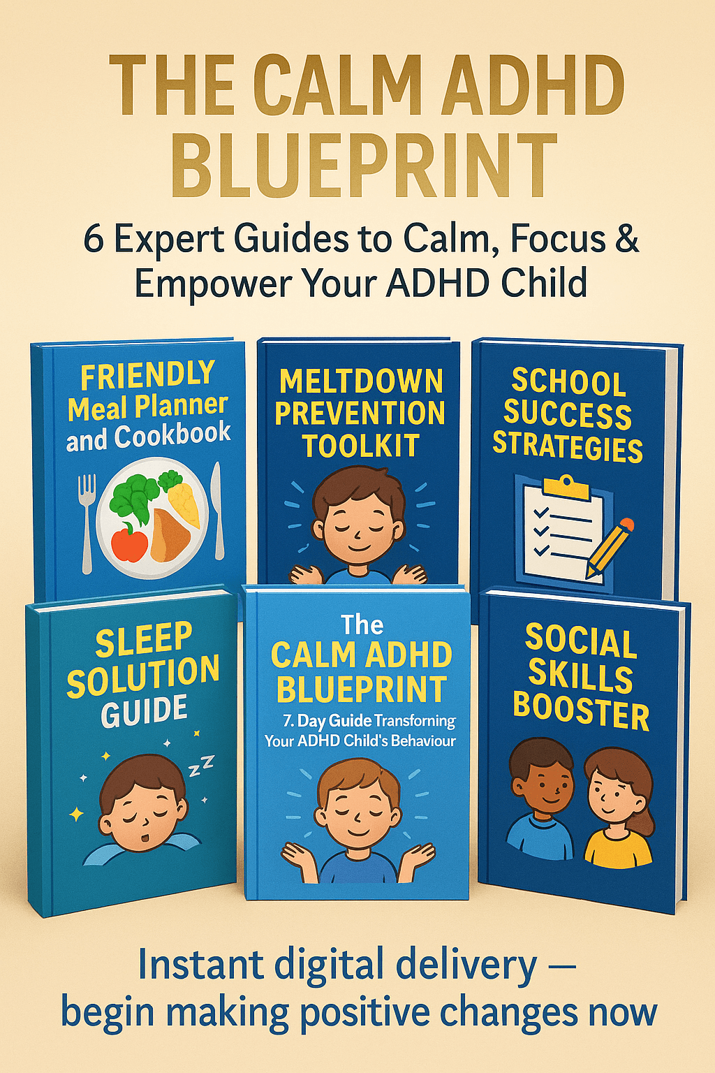 The Calm ADHD Blueprint - 6 expert guides for parents to calm, focus, and empower their ADHD child.