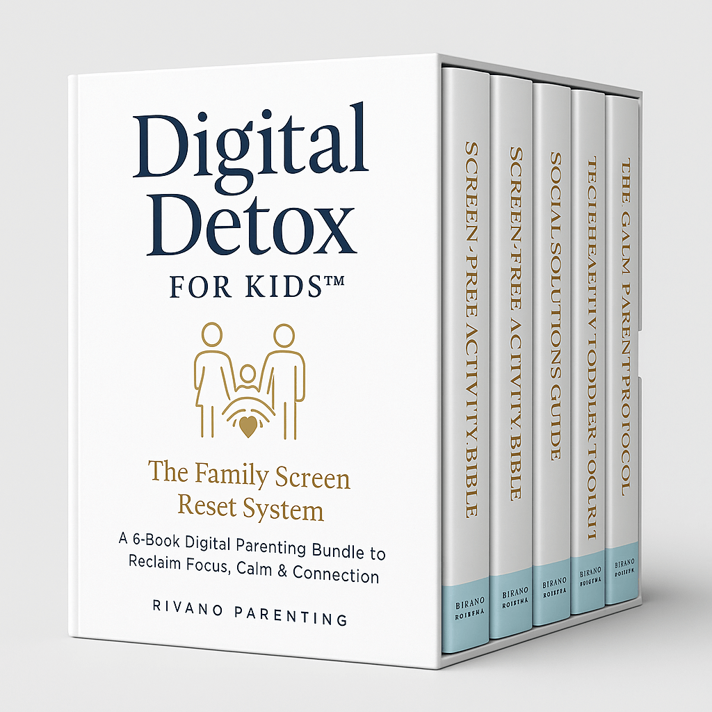 Digital Detox For Kids™ 6-book parenting system for reclaiming focus, calm, and connection without screens.