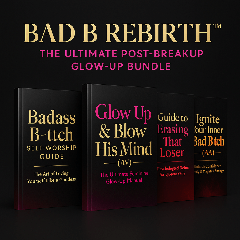 The BAD B REBIRTH – Luxury Post-Breakup Glow-Up Bundle featuring four empowering books.