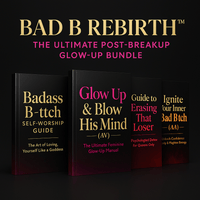 The BAD B REBIRTH – Luxury Post-Breakup Glow-Up Bundle featuring four empowering books.
